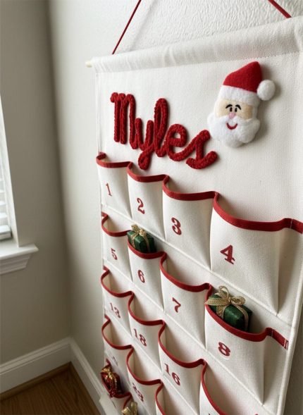 Personalized Embroidered Advent Calendar for Kids